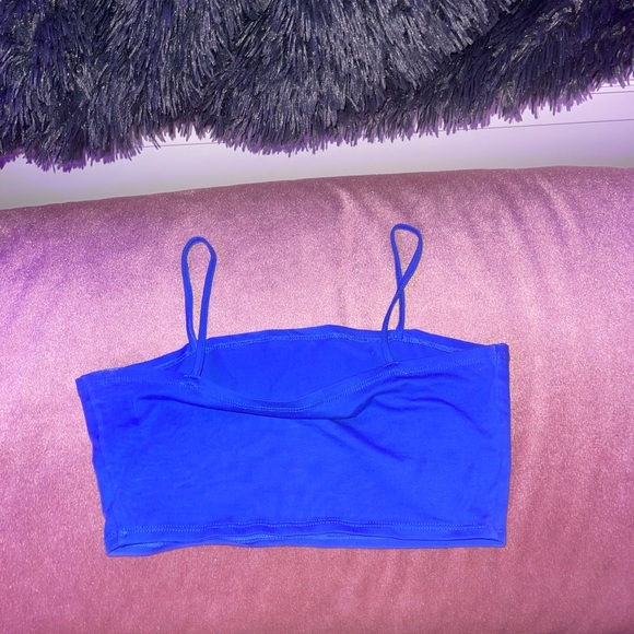 blue crop tank top - Picture 2 of 3